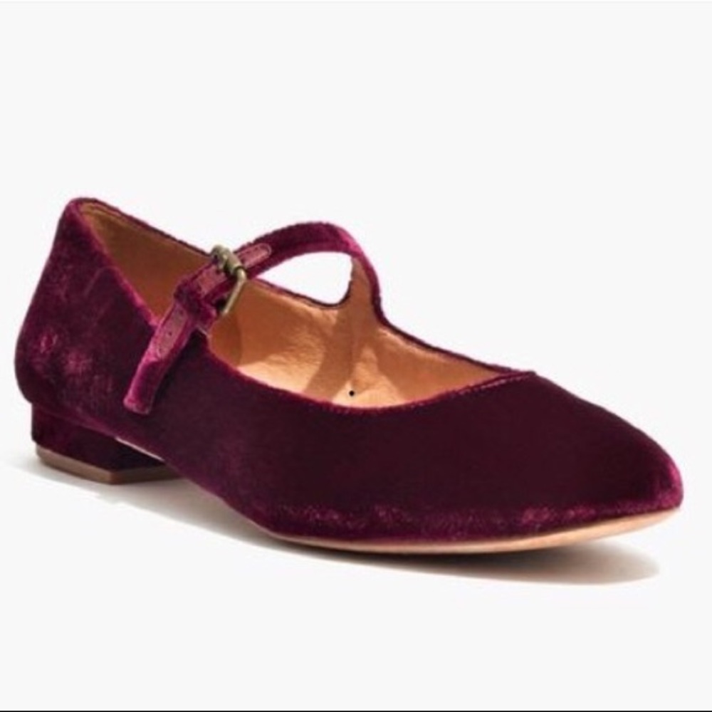 Madewell coralie velvet Mary Janes